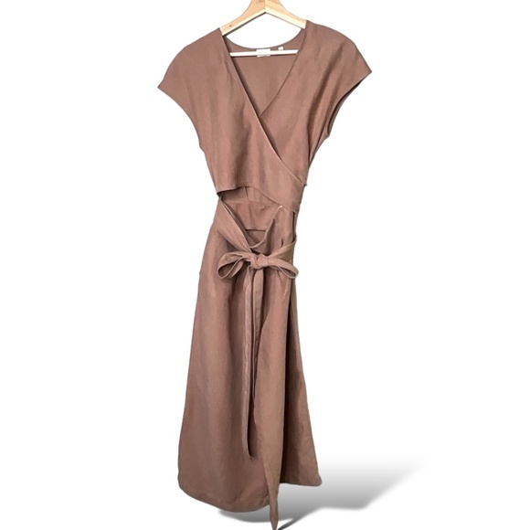 ARITZIA Wilfred Linen / Lyocell Blend BRAX Jumpsuit in Nutmeg Influencer Fav 2 - Picture 3 of 8